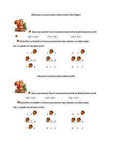 adunarea cu trecere peste ordinul zecilor adunarea cu trecere peste ordinul zecilor