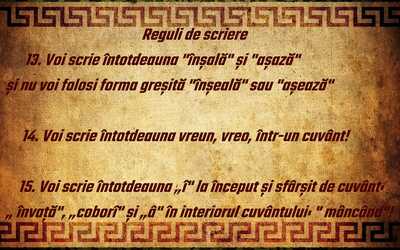 reguli de scriere î și â