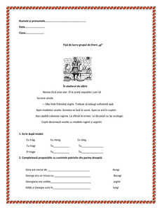 Fișă de lucru grupul de litere gi. Comunicare in limba română clasa I scoalalatimp.net 1 Fișă de lucru grupul de litere gi. Comunicare in limba română clasa I scoalalatimp.net 1