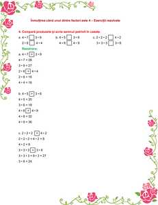 Inmultirea cu 4 exercitii rezolvate scoalalatimp.net Inmultirea cu 4 exercitii rezolvate scoalalatimp.net